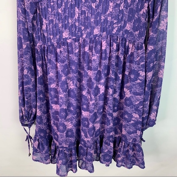 Free People These Dreams Mini Violet Dress Size Large - Picture 9 of 16